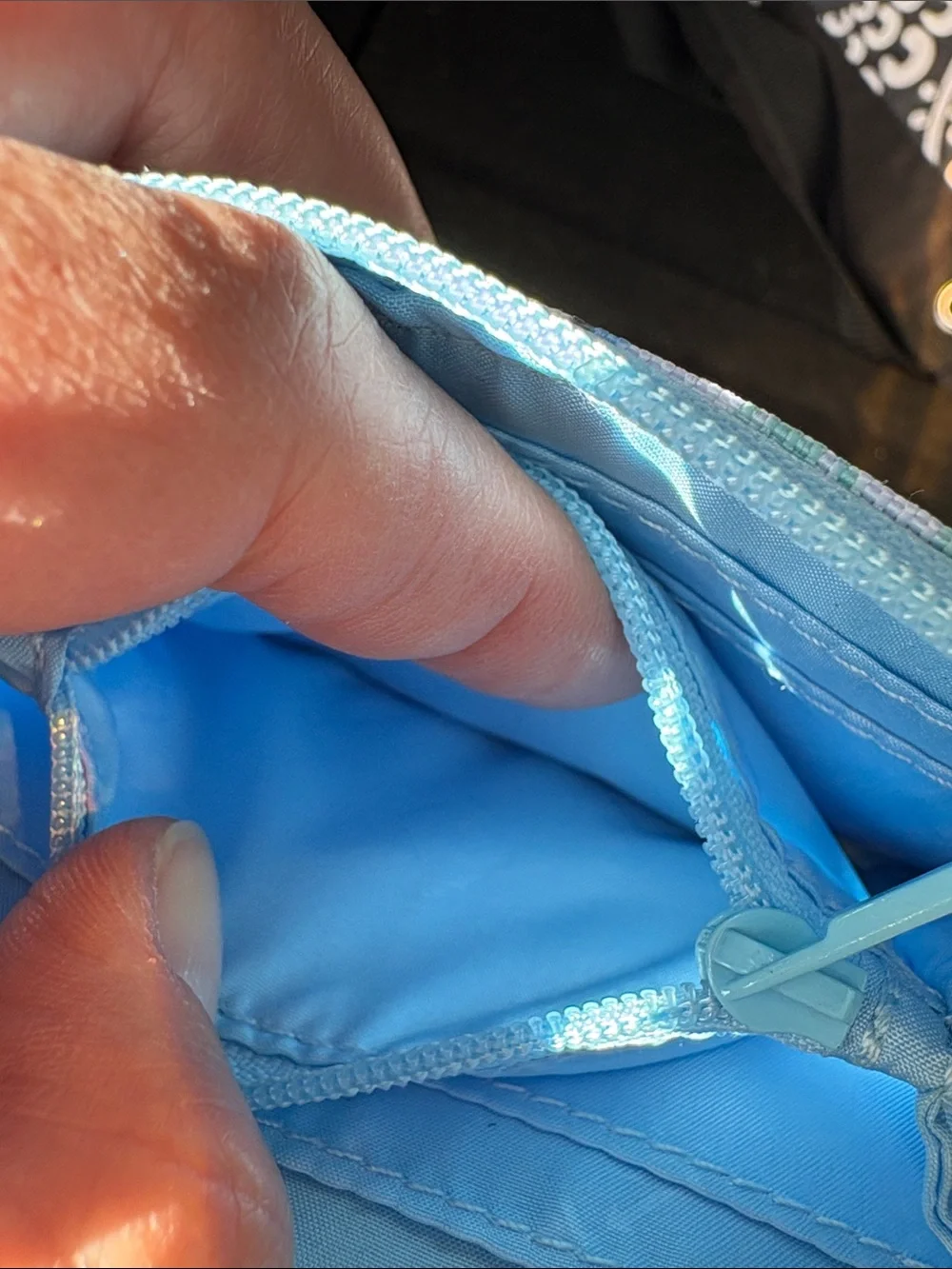 Vera Bradley Sky Blue Floral Zip Wallet - Picture 5 of 6